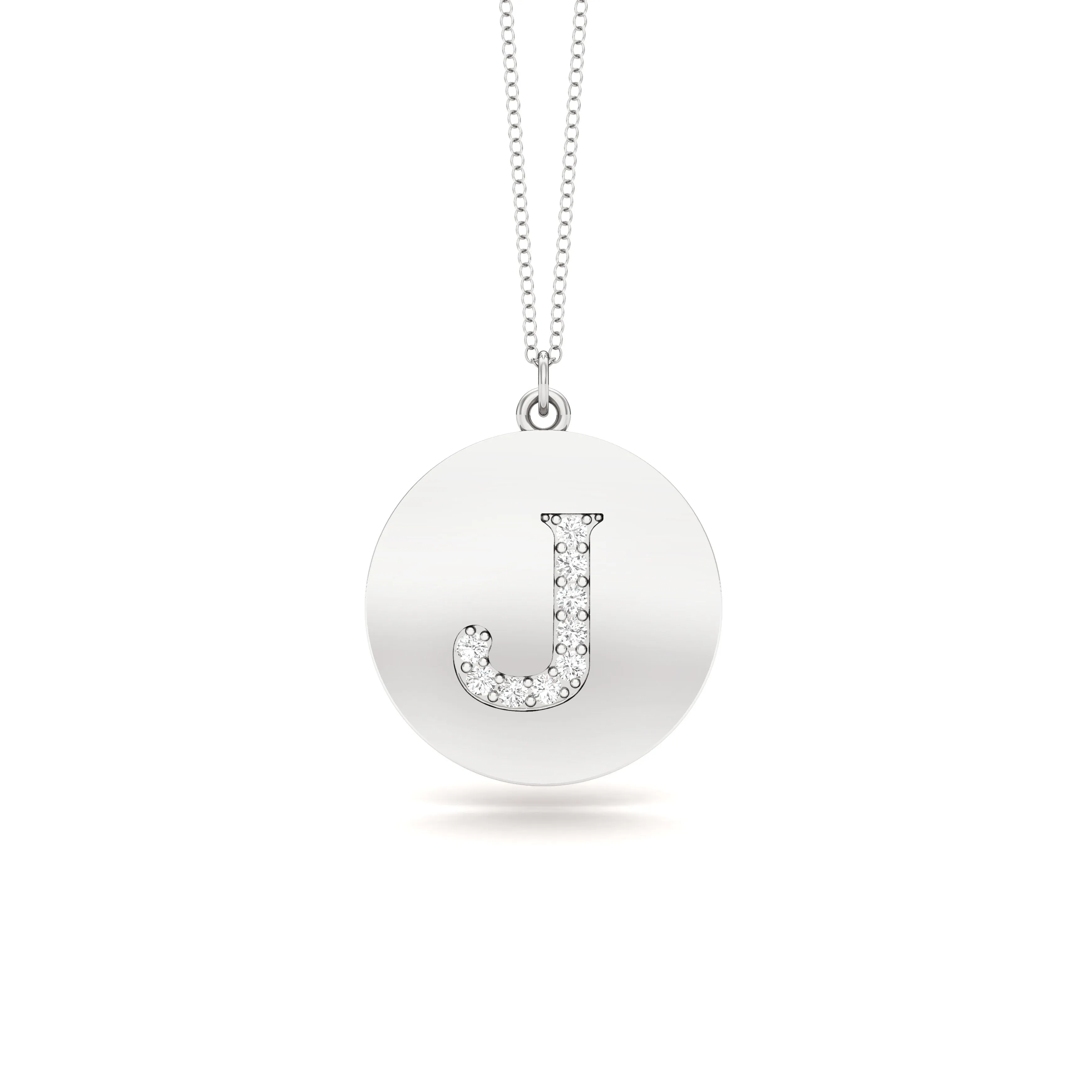0.07Ct Diamond A-Z Alphabet Initial Pendant, 18" Gold Chain in 14K Gold