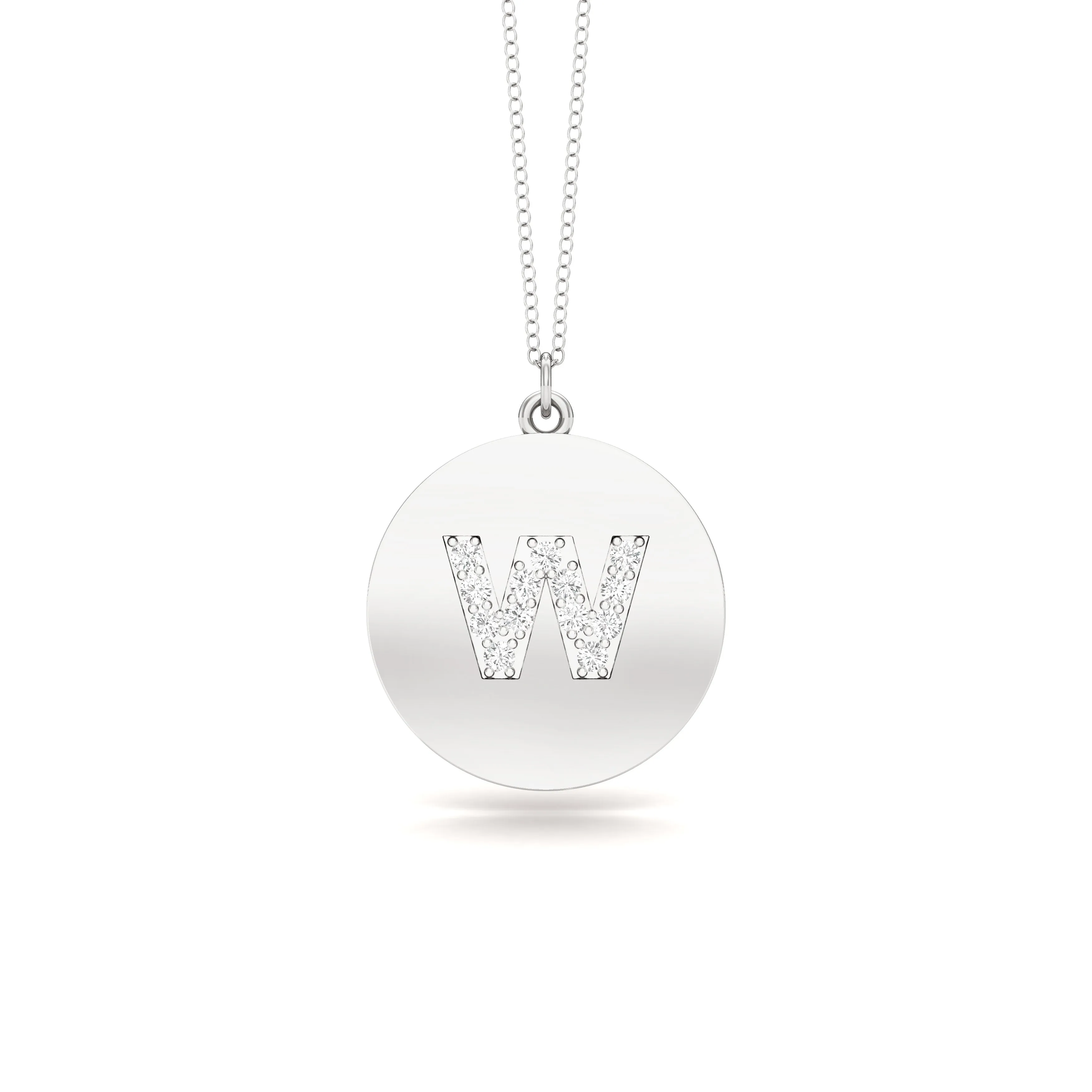 0.07Ct Diamond A-Z Alphabet Initial Pendant, 18" Gold Chain in 14K Gold