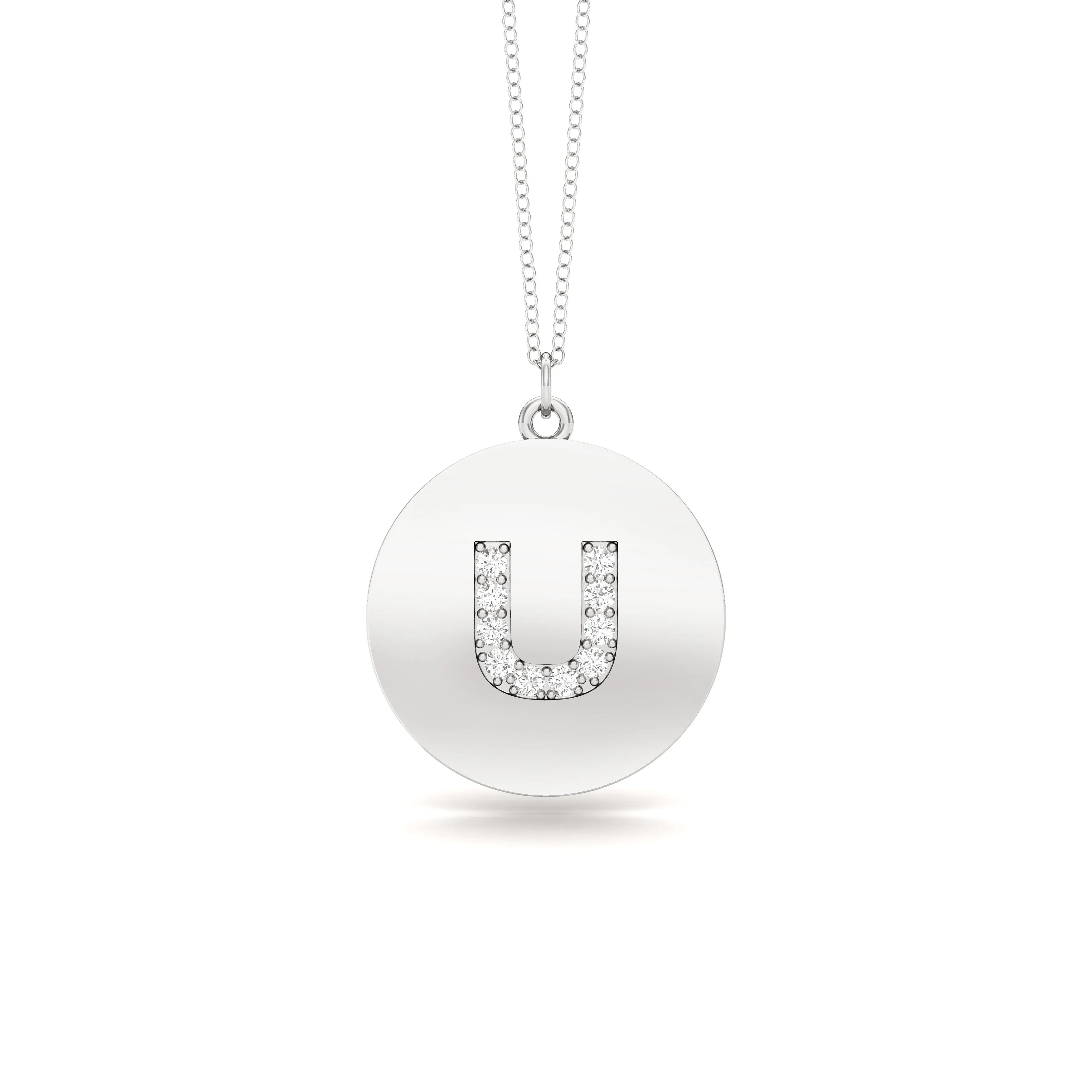 0.07Ct Diamond A-Z Alphabet Initial Pendant, 18" Gold Chain in 14K Gold