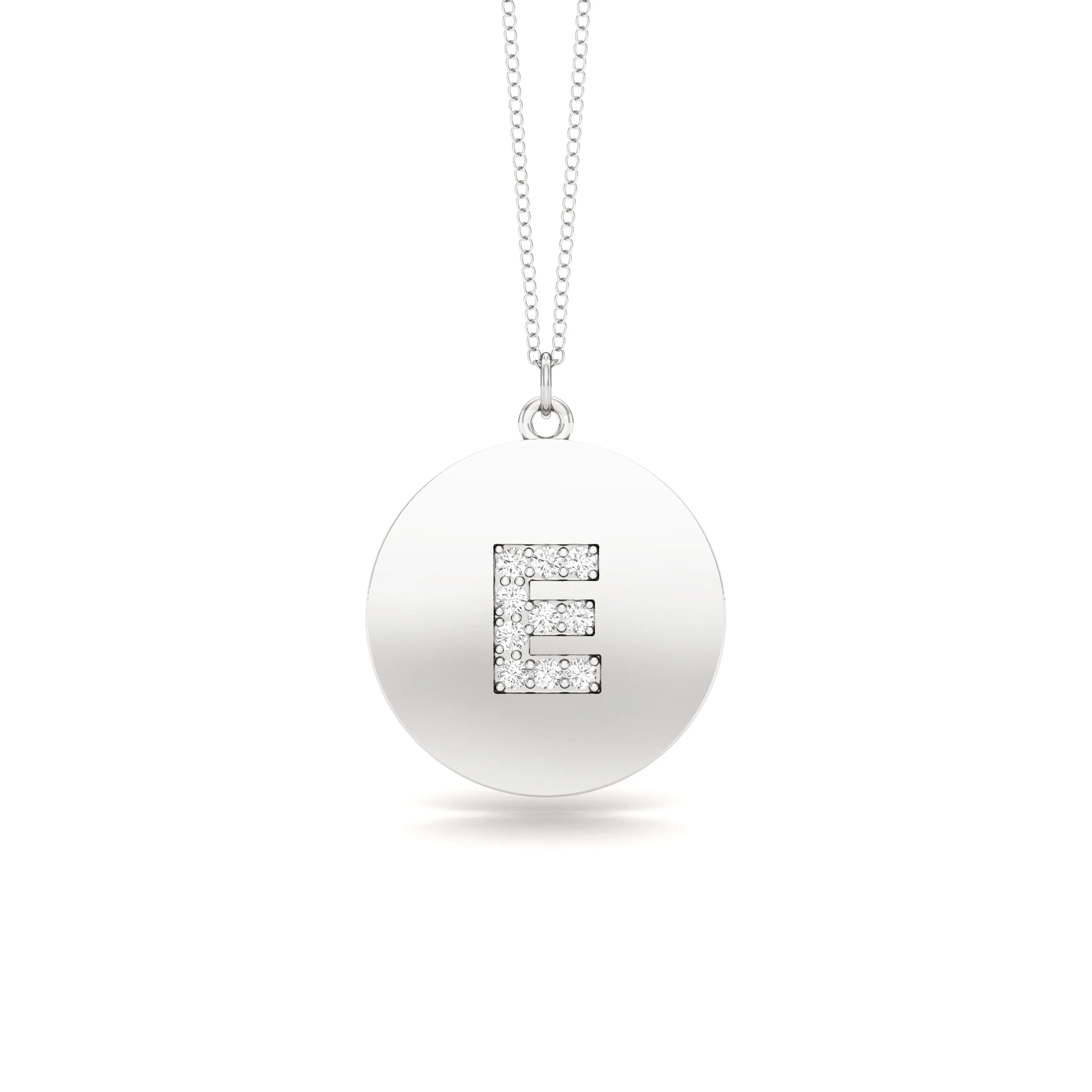 0.07Ct Diamond A-Z Alphabet Initial Pendant, 18" Gold Chain in 14K Gold