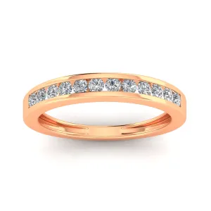 1/2 Carat TW Women's Diamond Channel Wedding Band in 10k Rose Gold