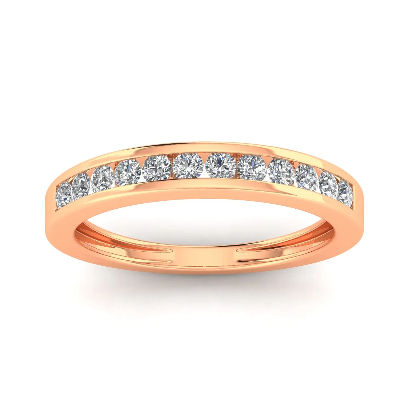 1/2 Carat TW Women's Diamond Channel Wedding Band in 10k Rose Gold