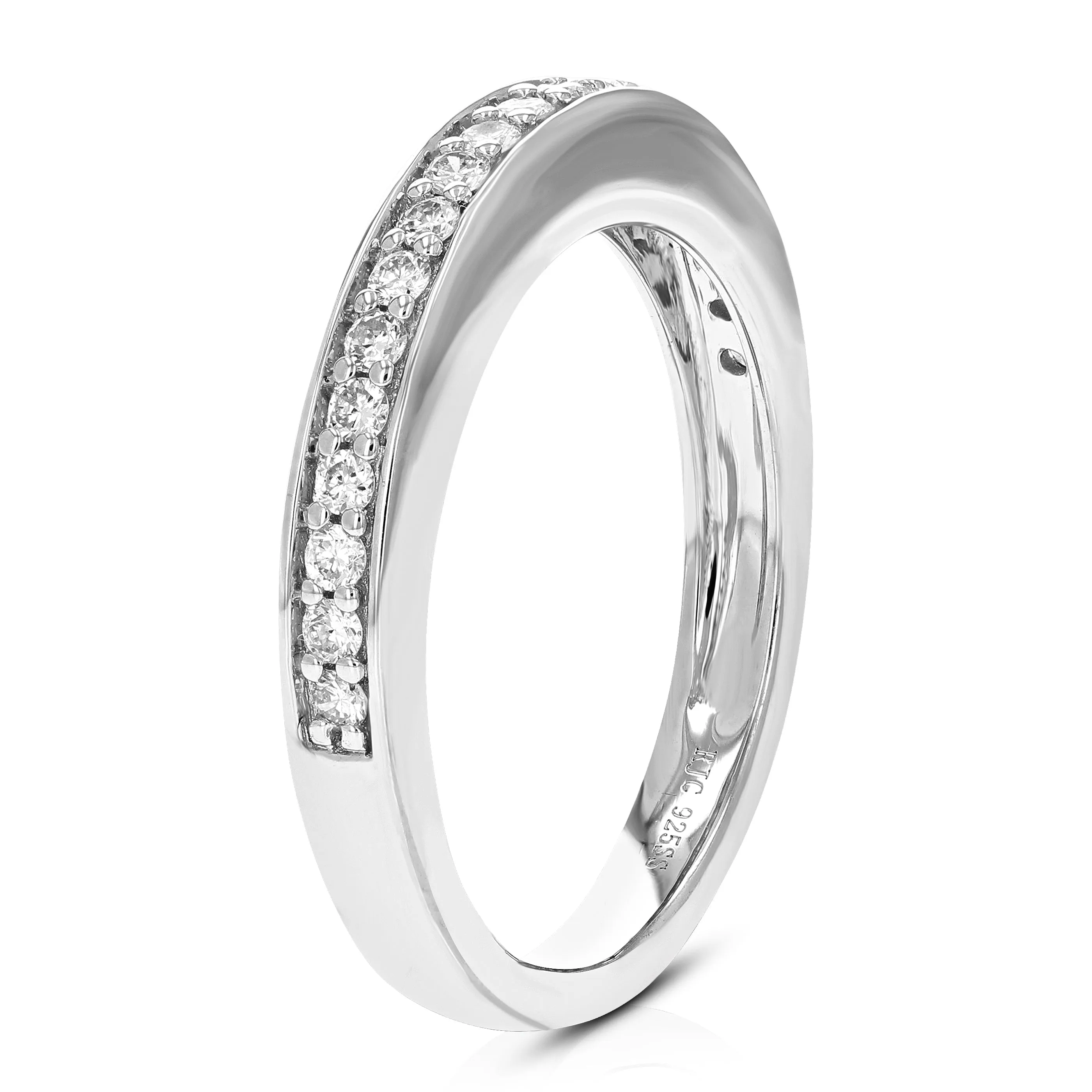 1/3 cttw Lab Grown Diamond Halo Wedding Band in Sterling Silver