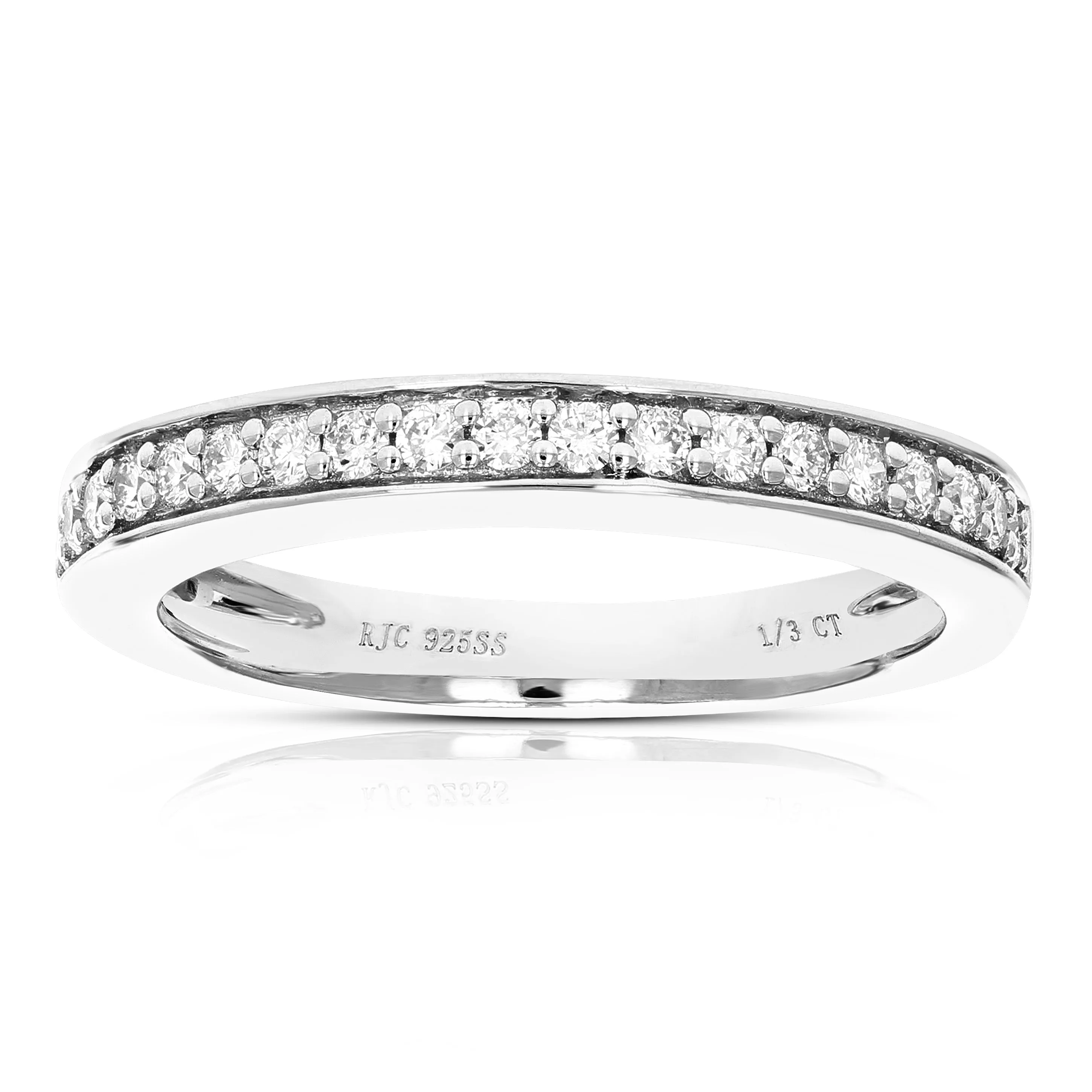 1/3 cttw Lab Grown Diamond Halo Wedding Band in Sterling Silver