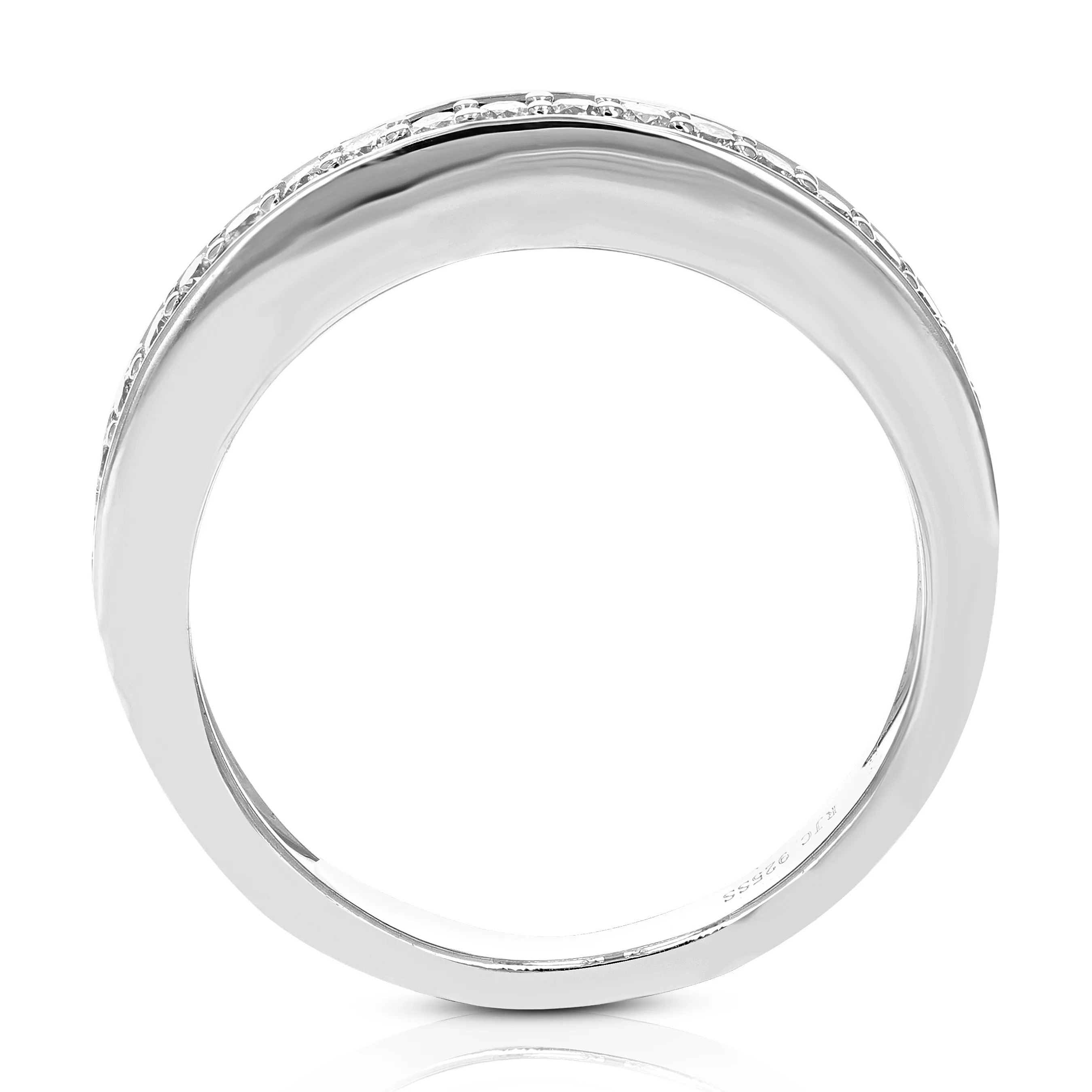 1/3 cttw Lab Grown Diamond Halo Wedding Band in Sterling Silver