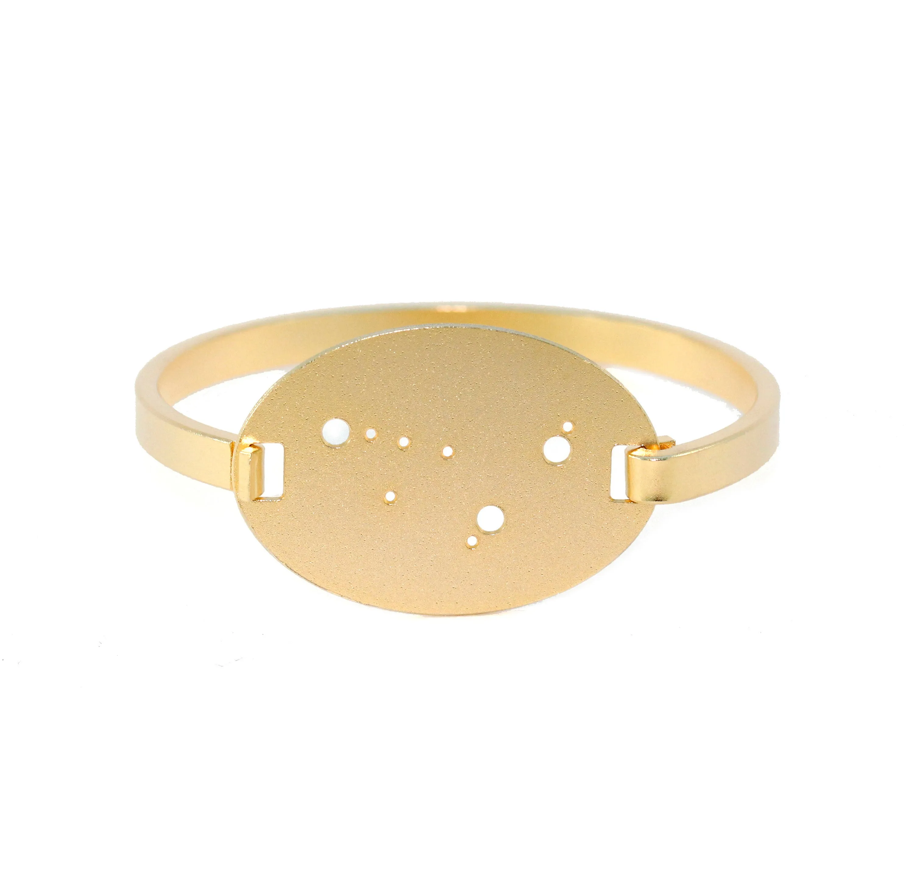14kt Gold Dipped Zodiac Constellation Oval Bracelet, All 12 Signs: Aries through Pisces