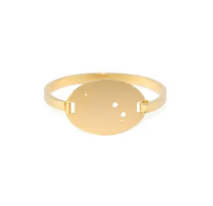 14kt Gold Dipped Zodiac Constellation Oval Bracelet, All 12 Signs: Aries through Pisces