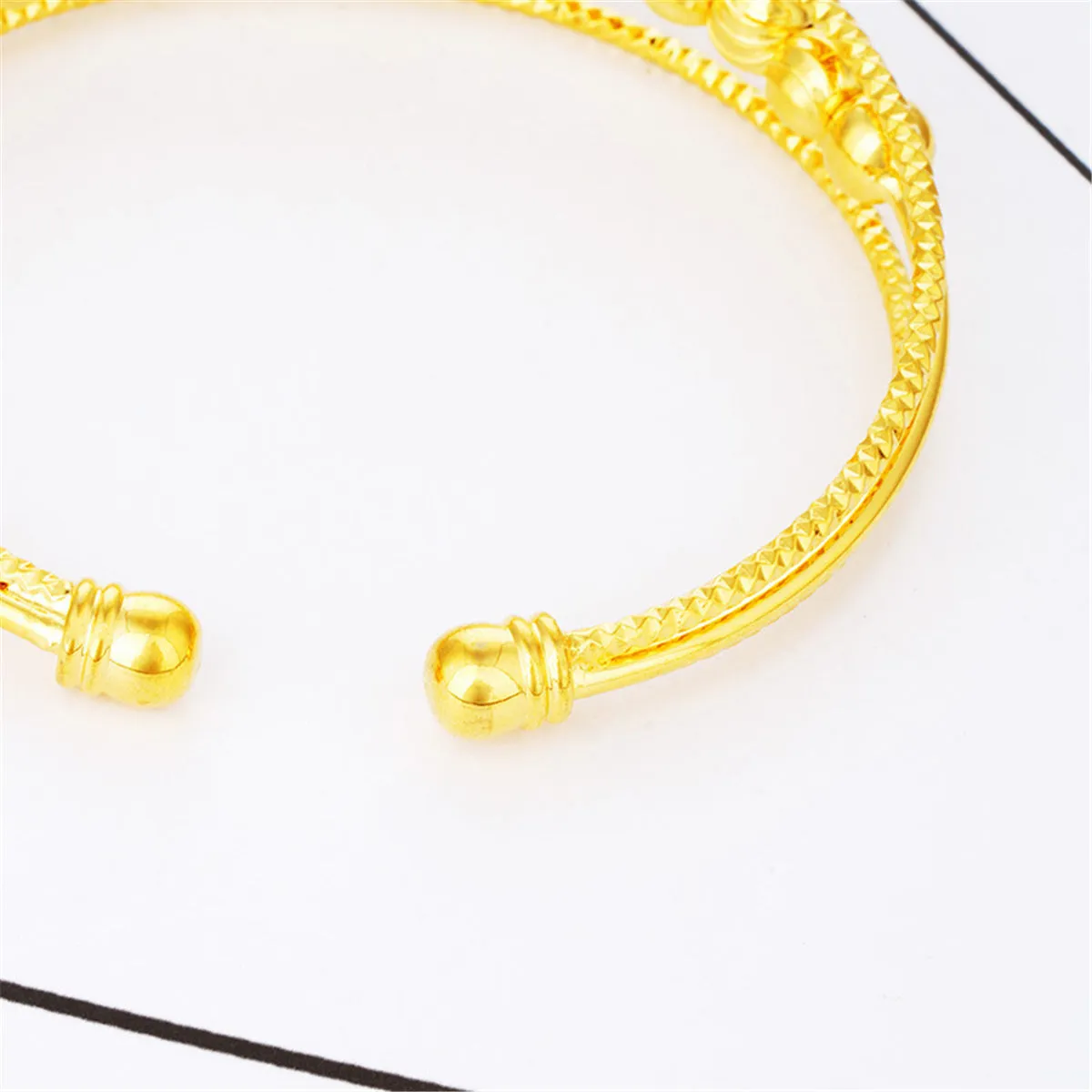 18K Gold-Plated Filigree Beaded Cuff