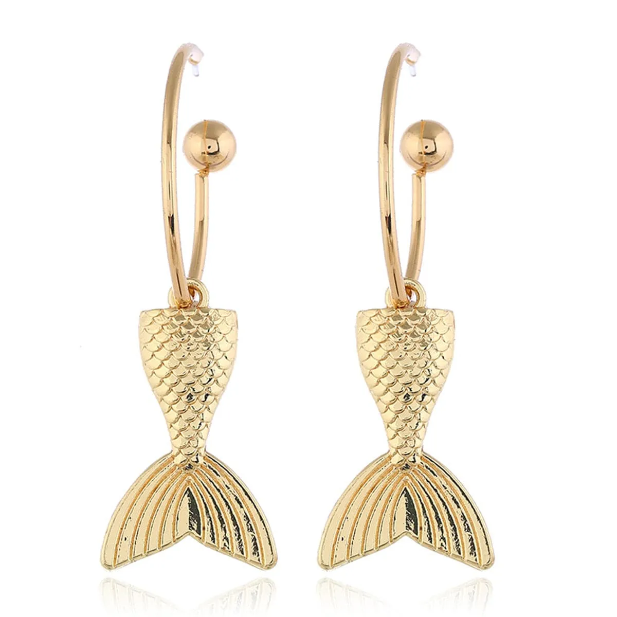 18K Gold-Plated Fishtail Drop Earrings