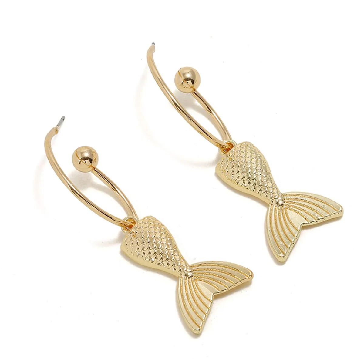18K Gold-Plated Fishtail Drop Earrings