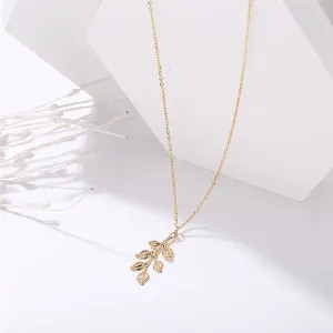 18K Gold-Plated Leaf Pendant Necklace