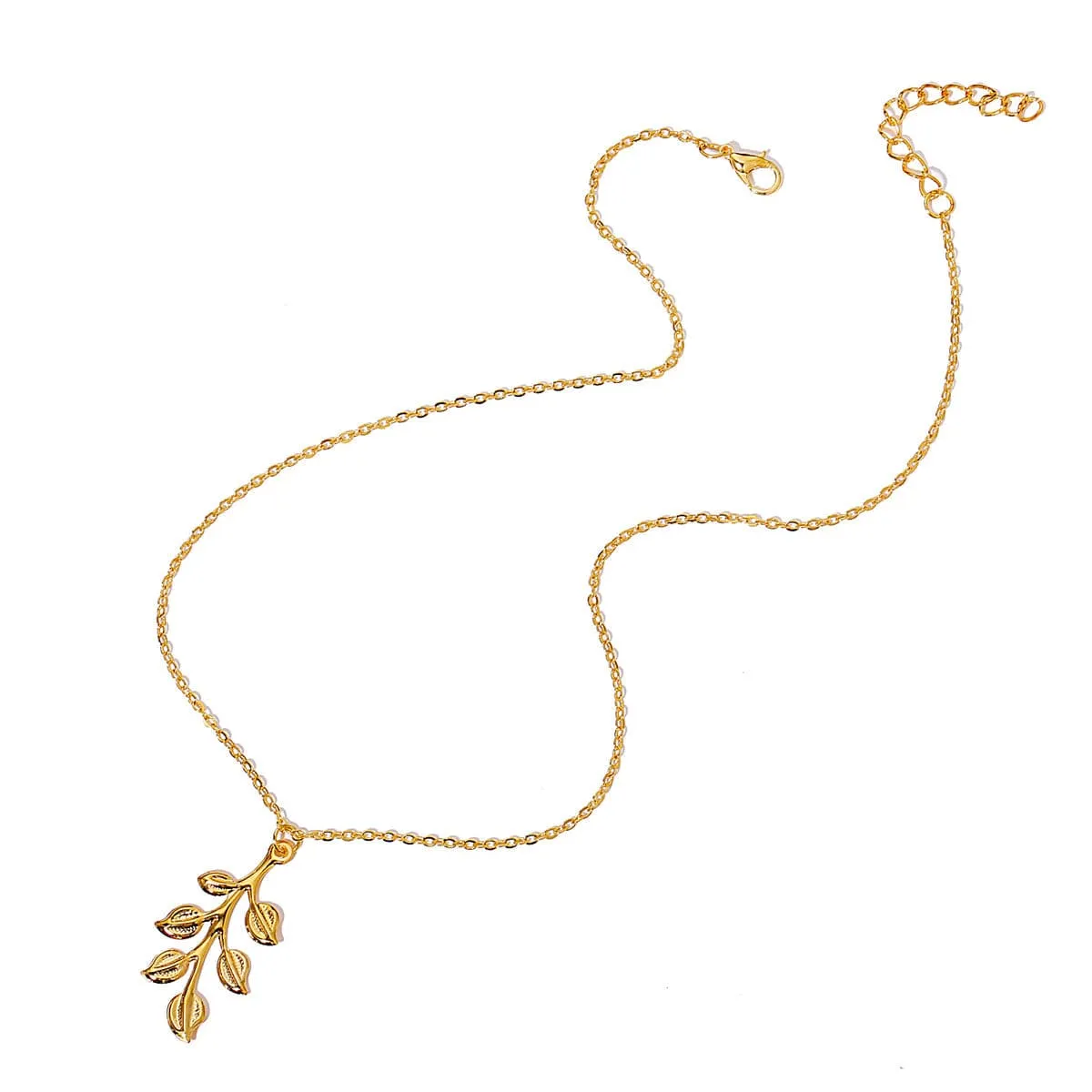 18K Gold-Plated Leaf Pendant Necklace
