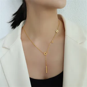 18K Gold-Plated 'Love' Lariat Necklace