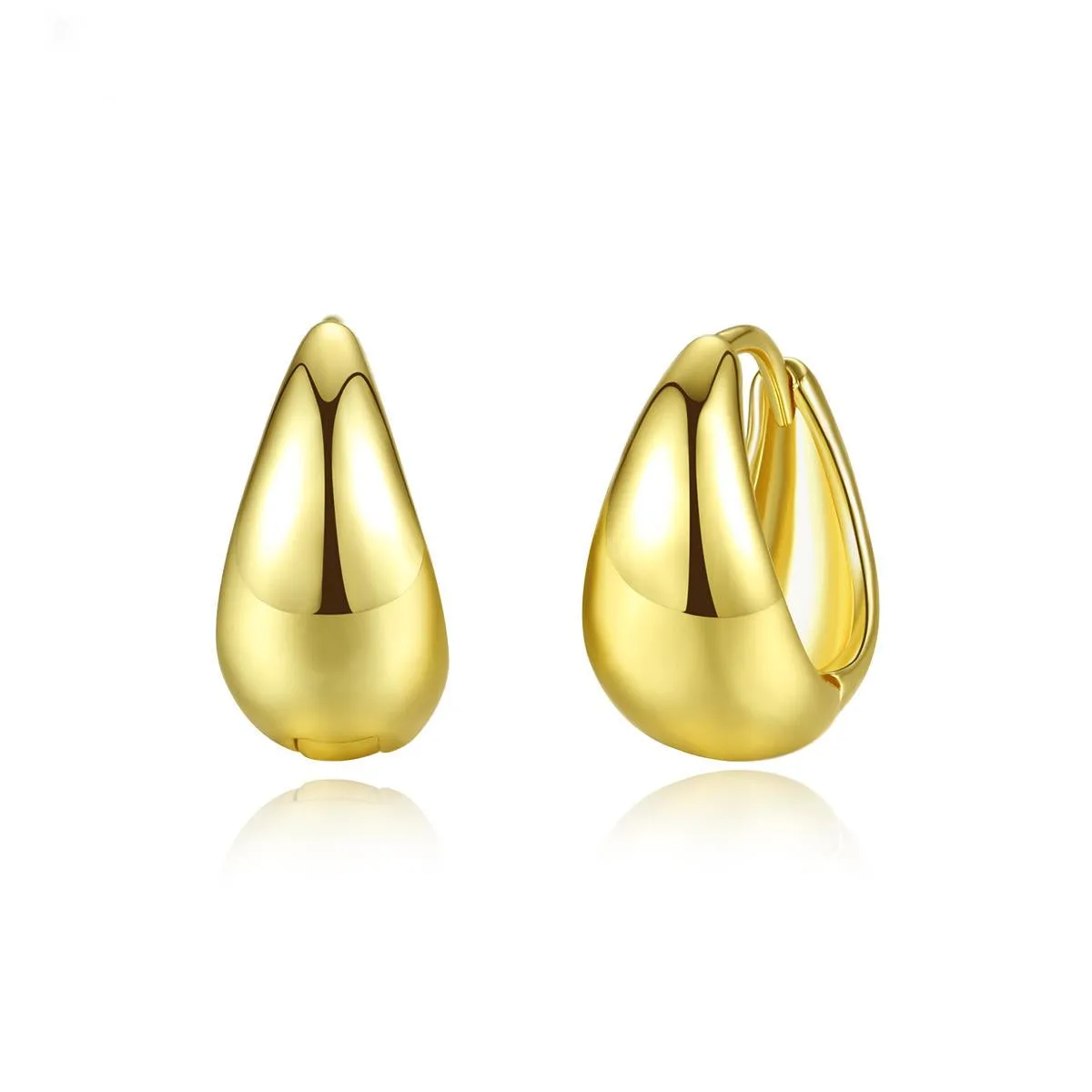 18K Gold-Plated Oval Huggie Earrings