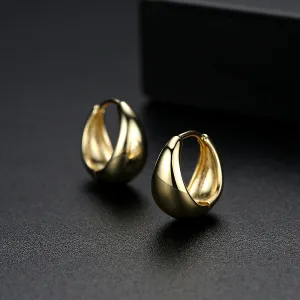 18K Gold-Plated Oval Huggie Earrings