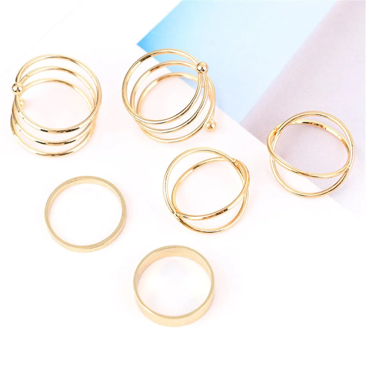 18K Gold-Plated Simplicity Stackable Ring Set