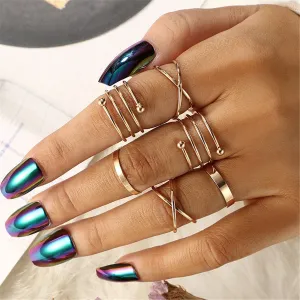 18K Gold-Plated Simplicity Stackable Ring Set