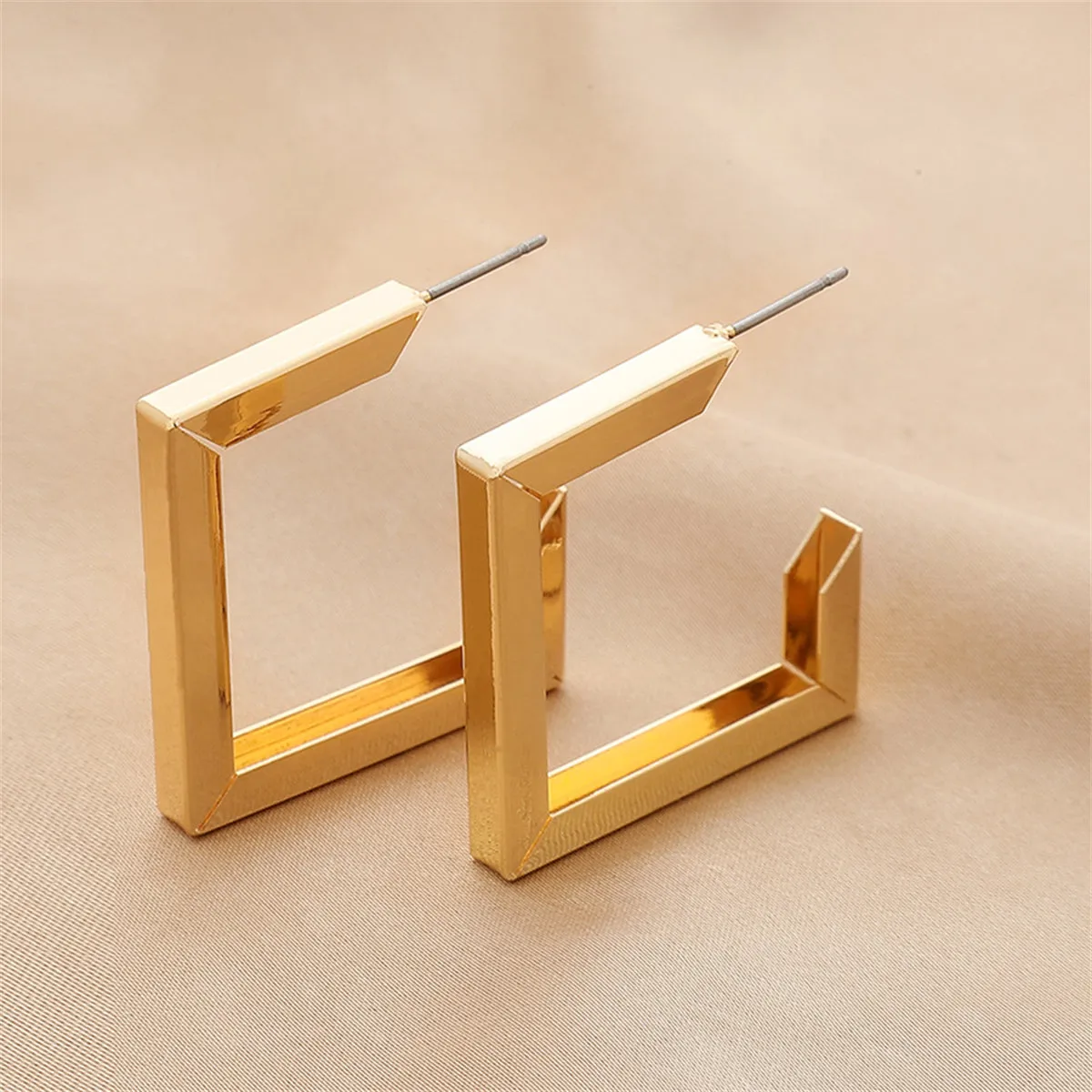 18K Gold-Plated Square Drop Earrings