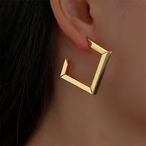 18K Gold-Plated Square Drop Earrings