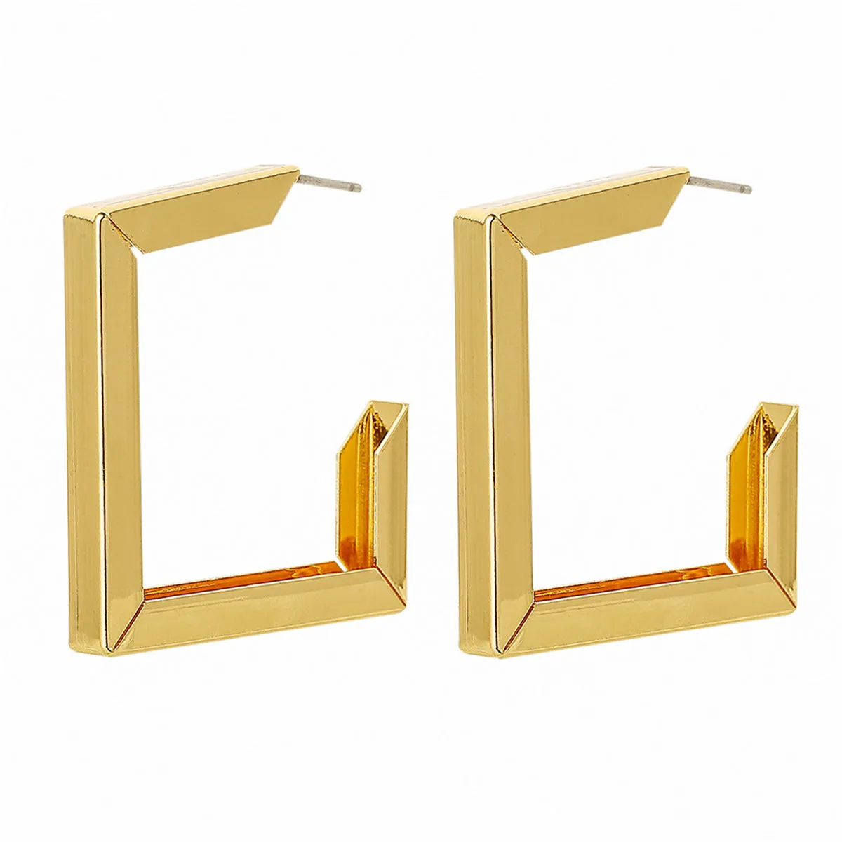 18K Gold-Plated Square Drop Earrings