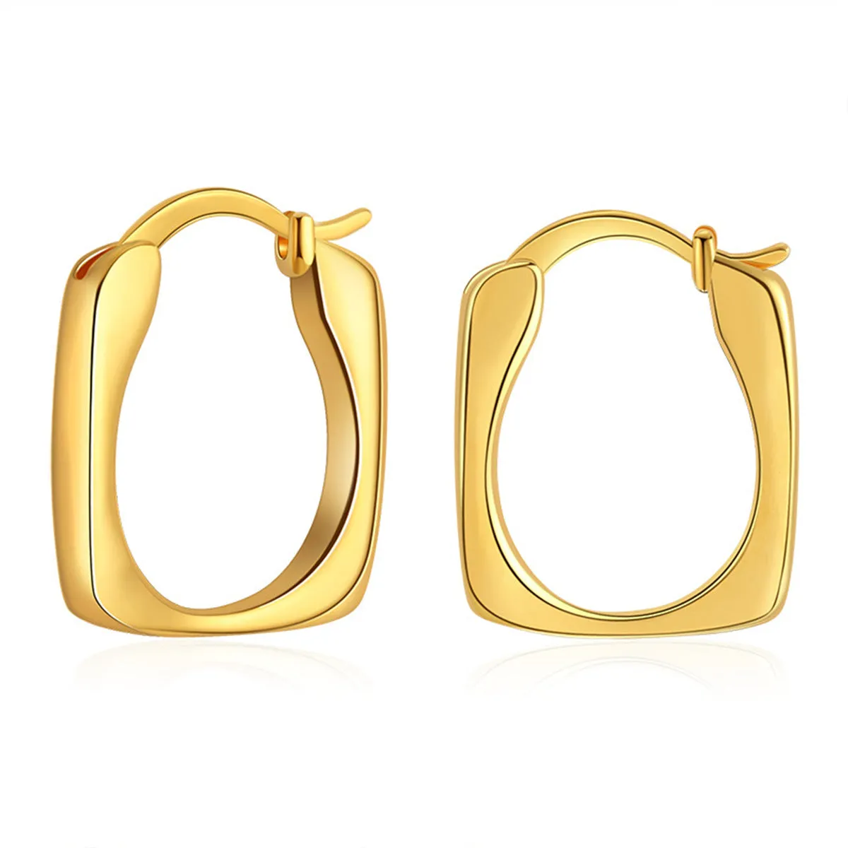 18K Gold-Plated Square Hoop Earrings