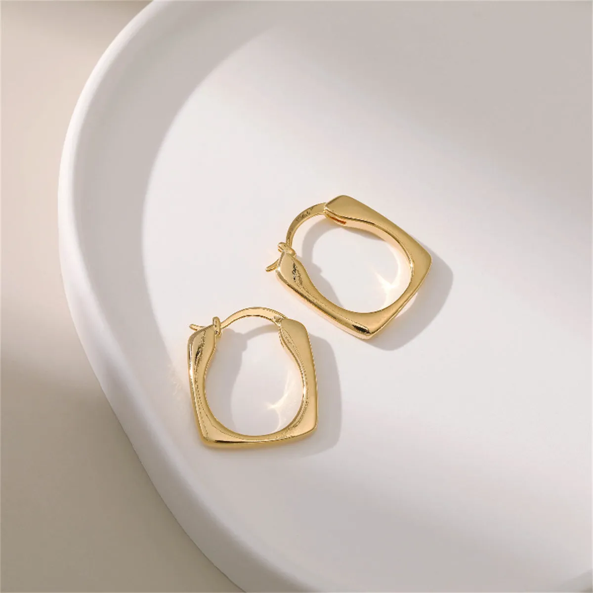 18K Gold-Plated Square Hoop Earrings