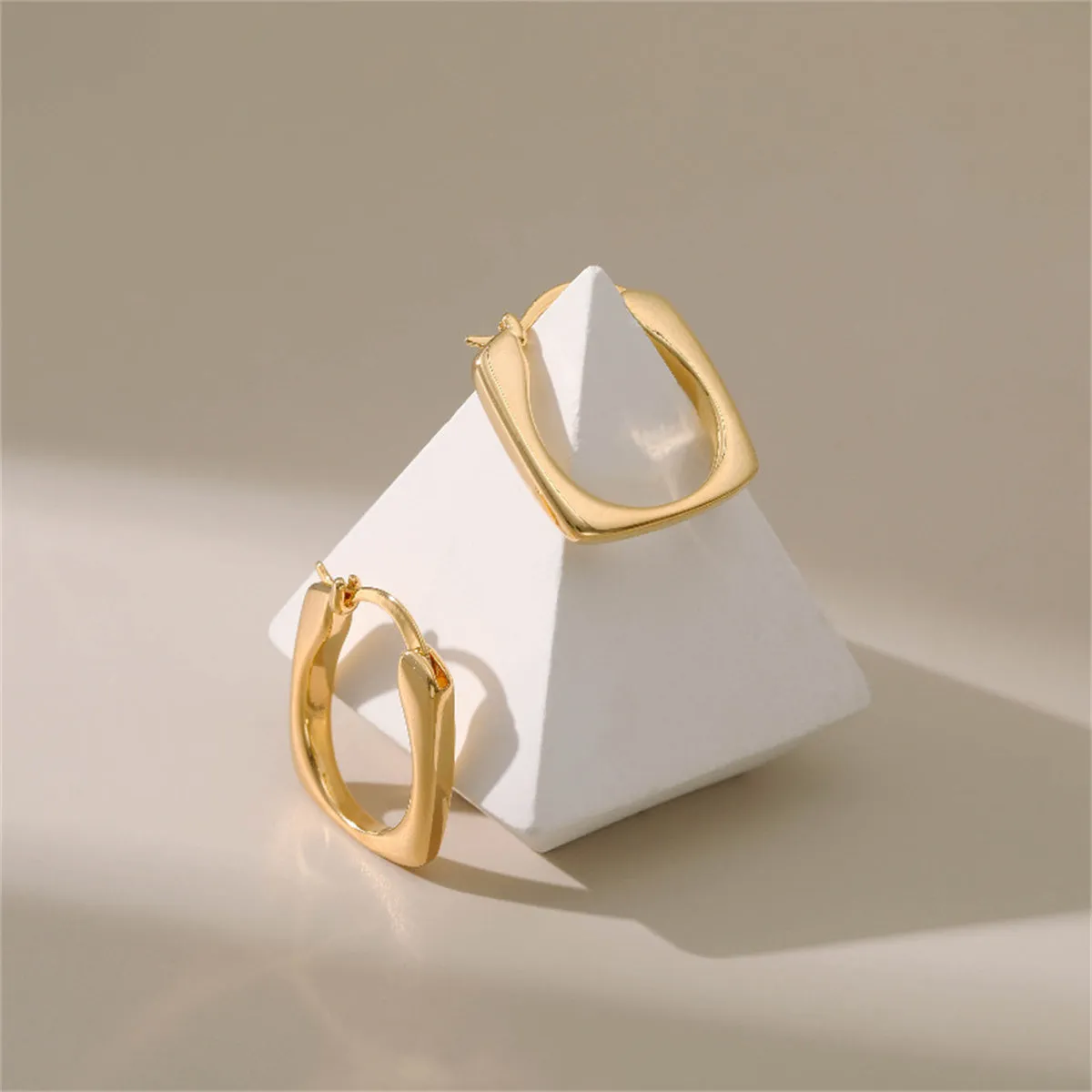 18K Gold-Plated Square Hoop Earrings