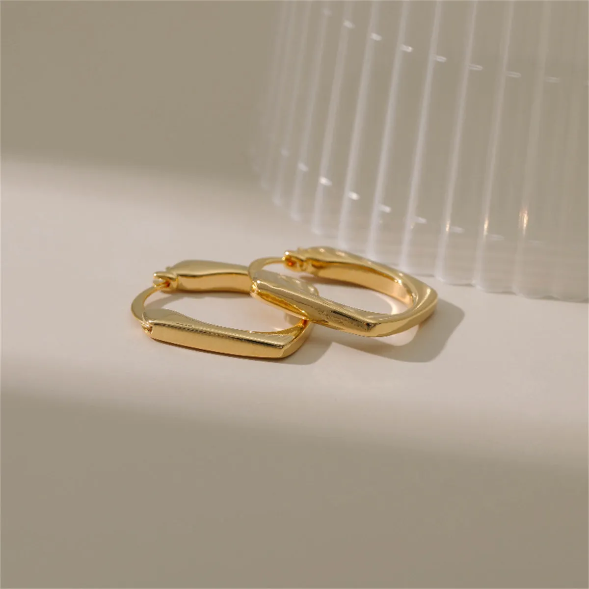 18K Gold-Plated Square Hoop Earrings