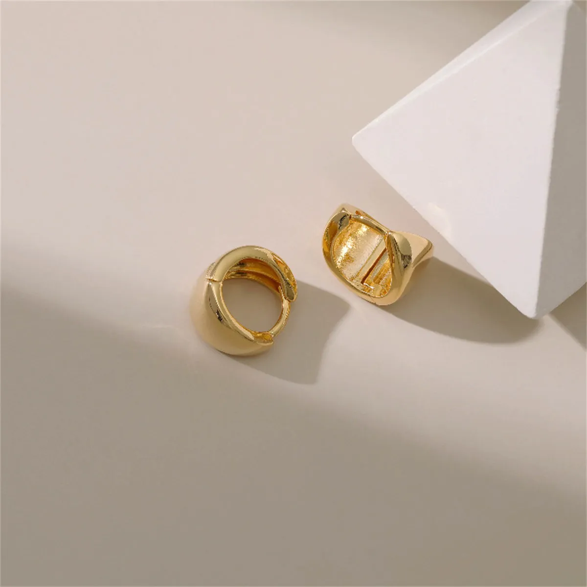 18K Gold-Plated Triangle Huggie Earrings