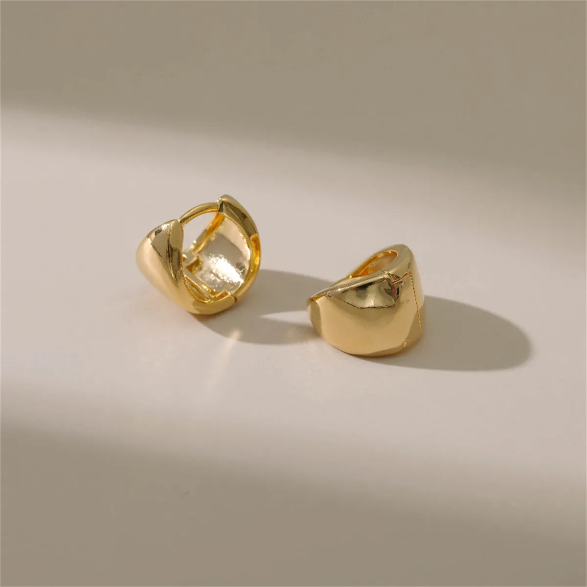 18K Gold-Plated Triangle Huggie Earrings
