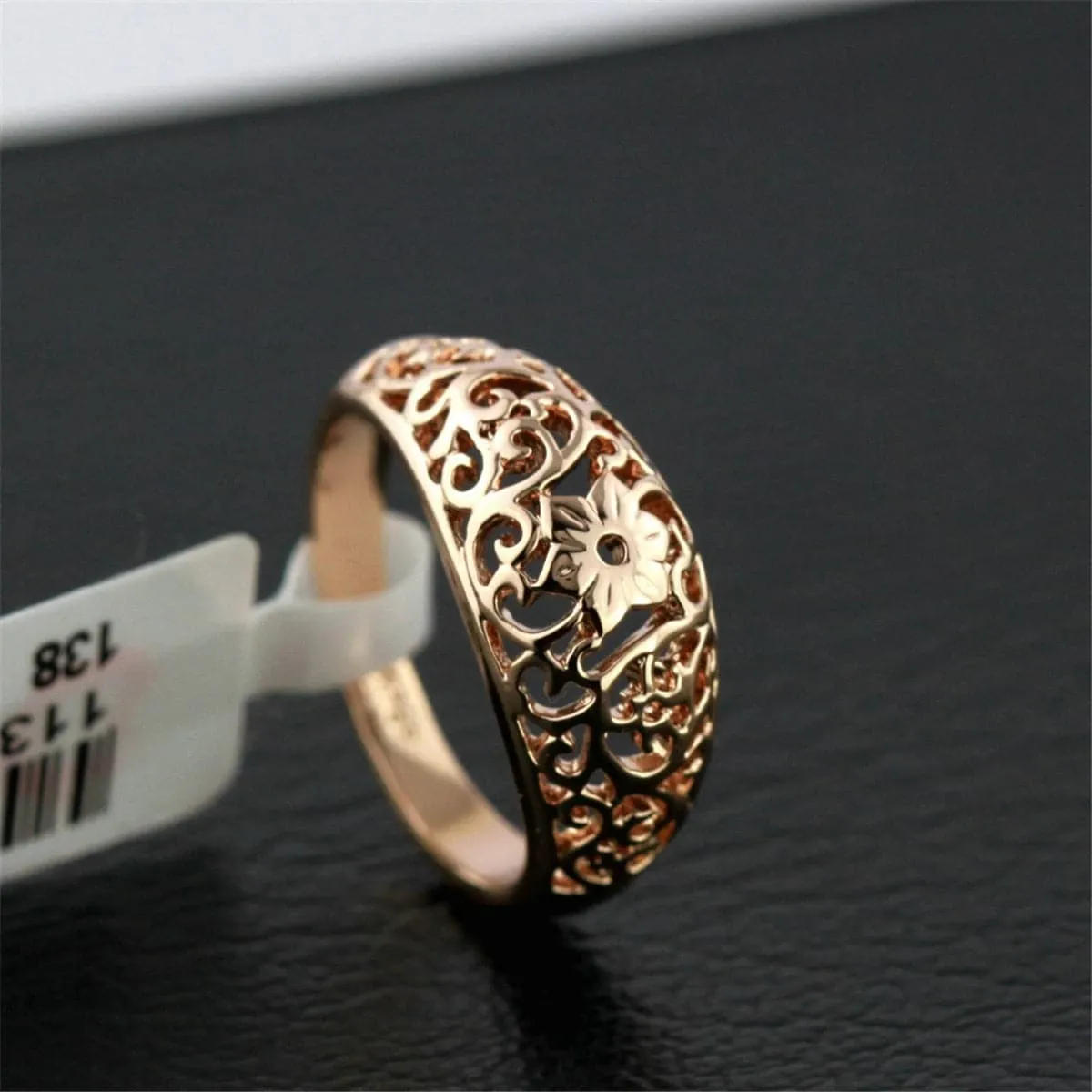 18K Rose Gold-Plated Filigree Ring