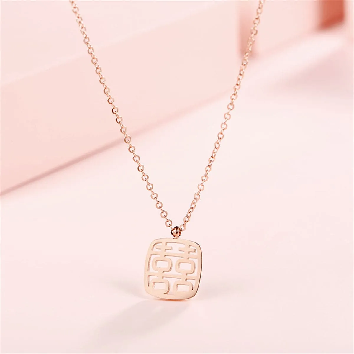 18K Rose Gold-Plated Happiness Pendant Necklace