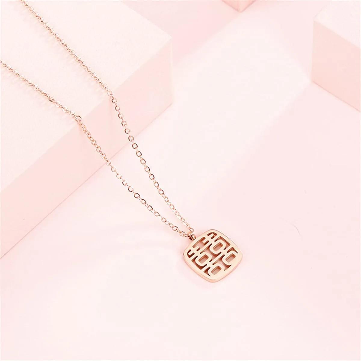 18K Rose Gold-Plated Happiness Pendant Necklace
