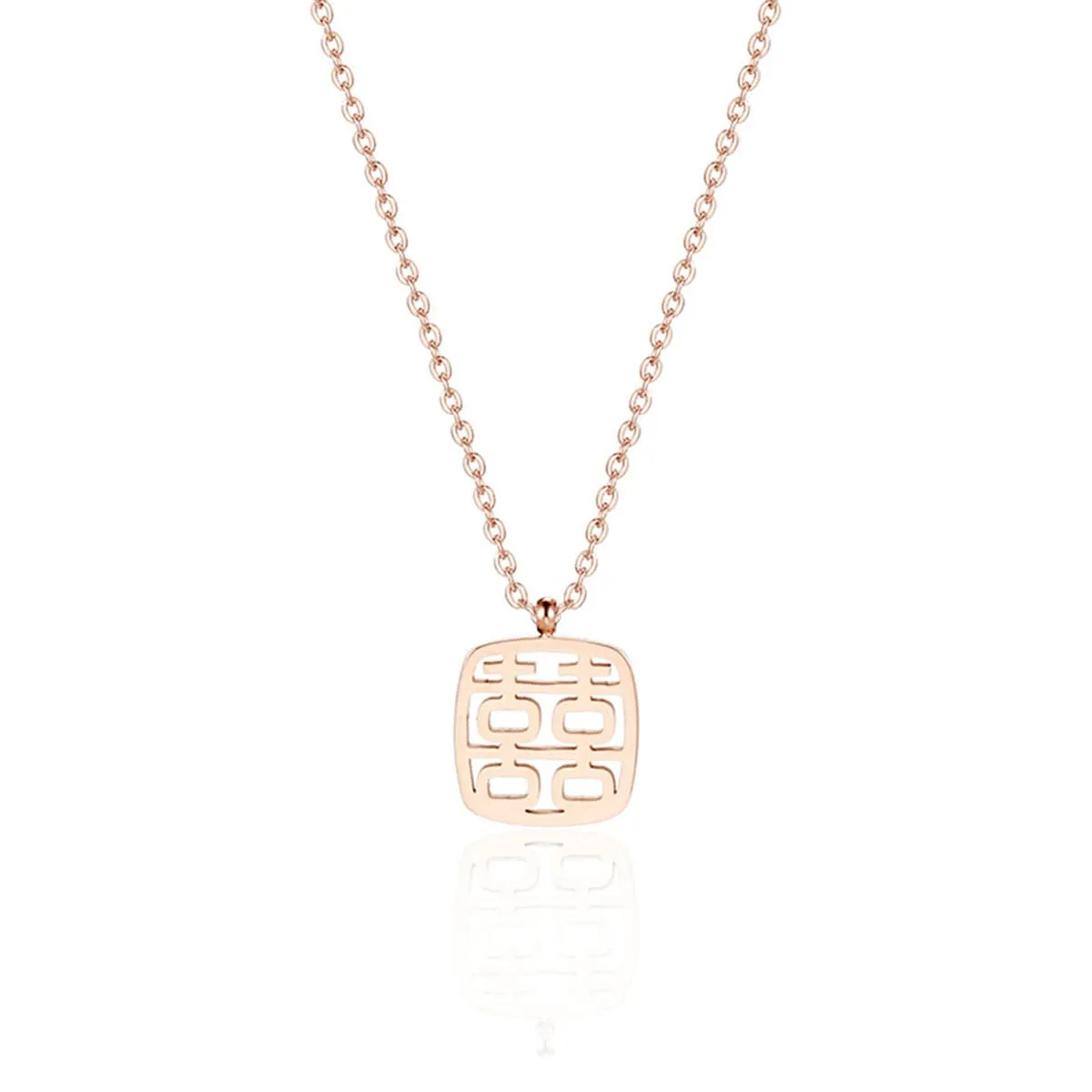 18K Rose Gold-Plated Happiness Pendant Necklace