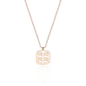 18K Rose Gold-Plated Happiness Pendant Necklace