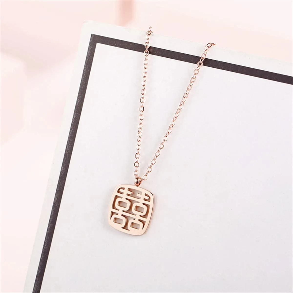 18K Rose Gold-Plated Happiness Pendant Necklace
