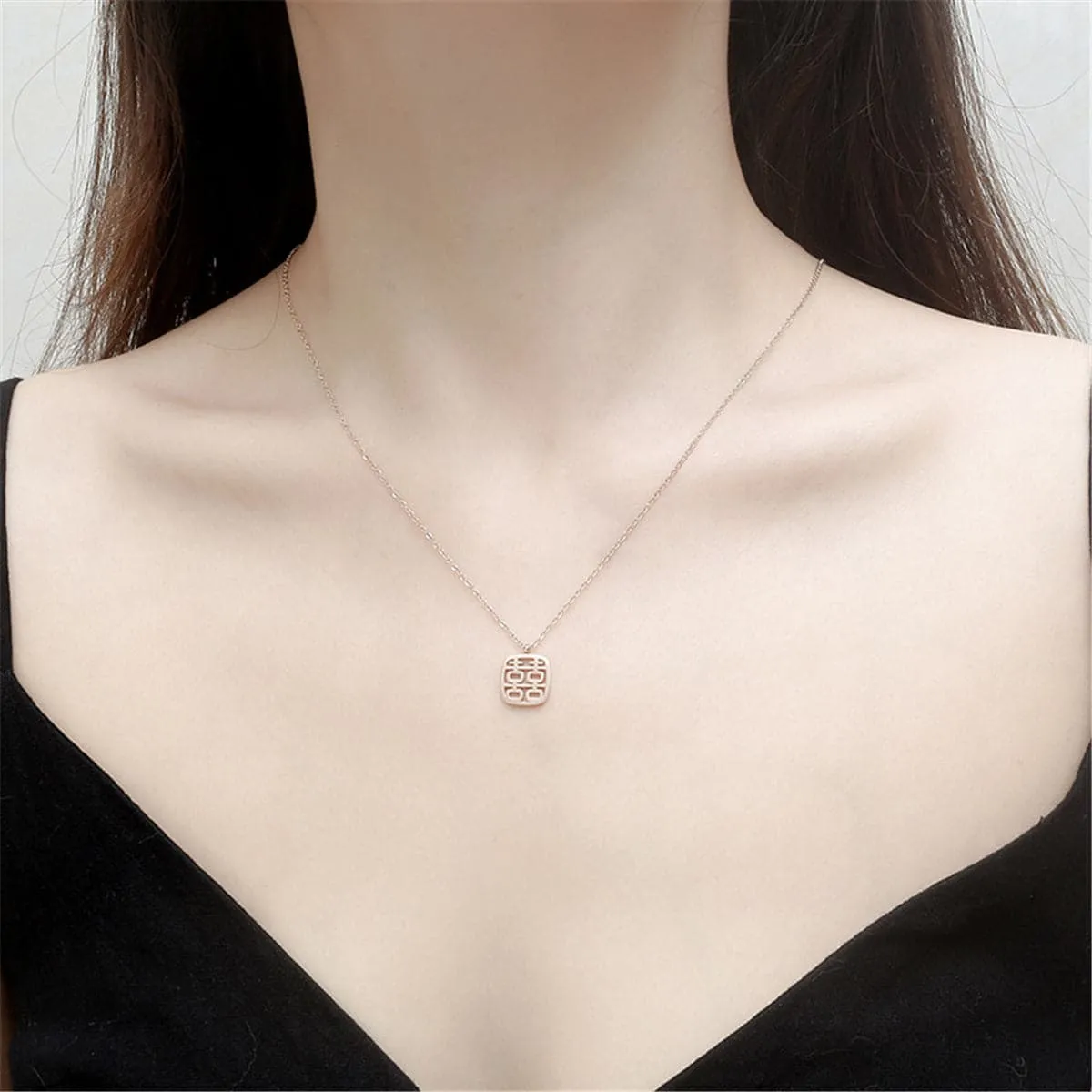 18K Rose Gold-Plated Happiness Pendant Necklace