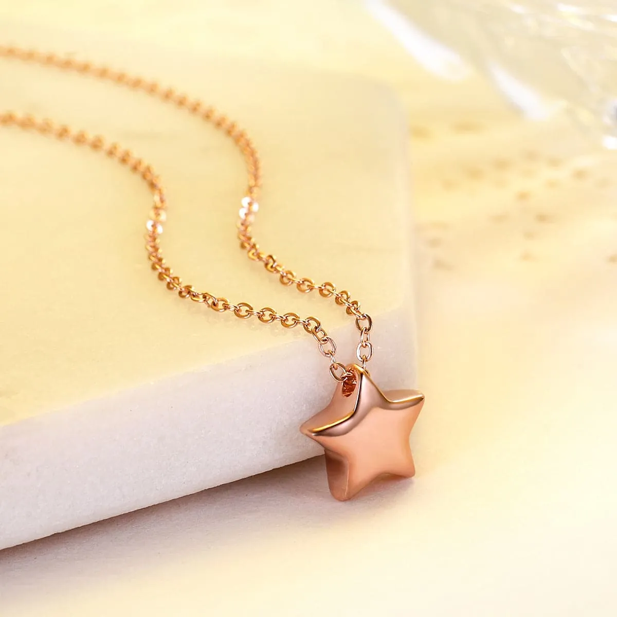 18K Rose Gold-Plated Star Pendant Necklace