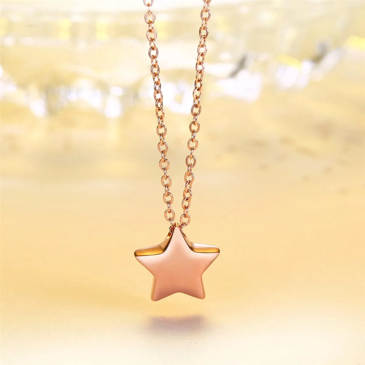 18K Rose Gold-Plated Star Pendant Necklace