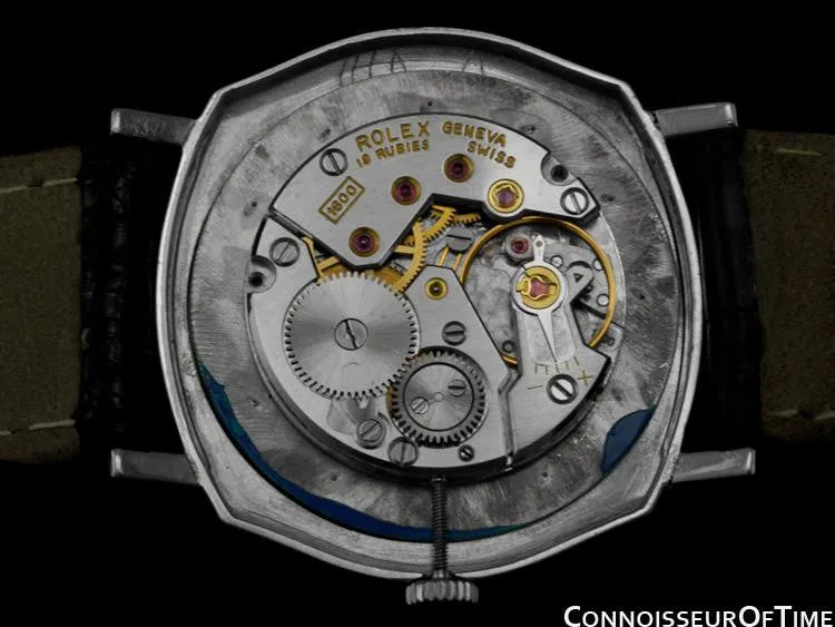 1970's Rolex Cellini Mens Midsize Vintage Handwound Watch - 18K White Gold Gold
