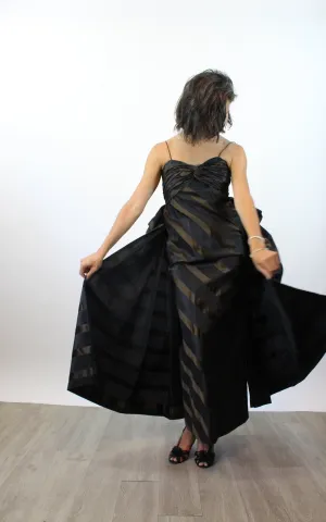 1980s TRACY MILLS striped silk gown xs | new fall
