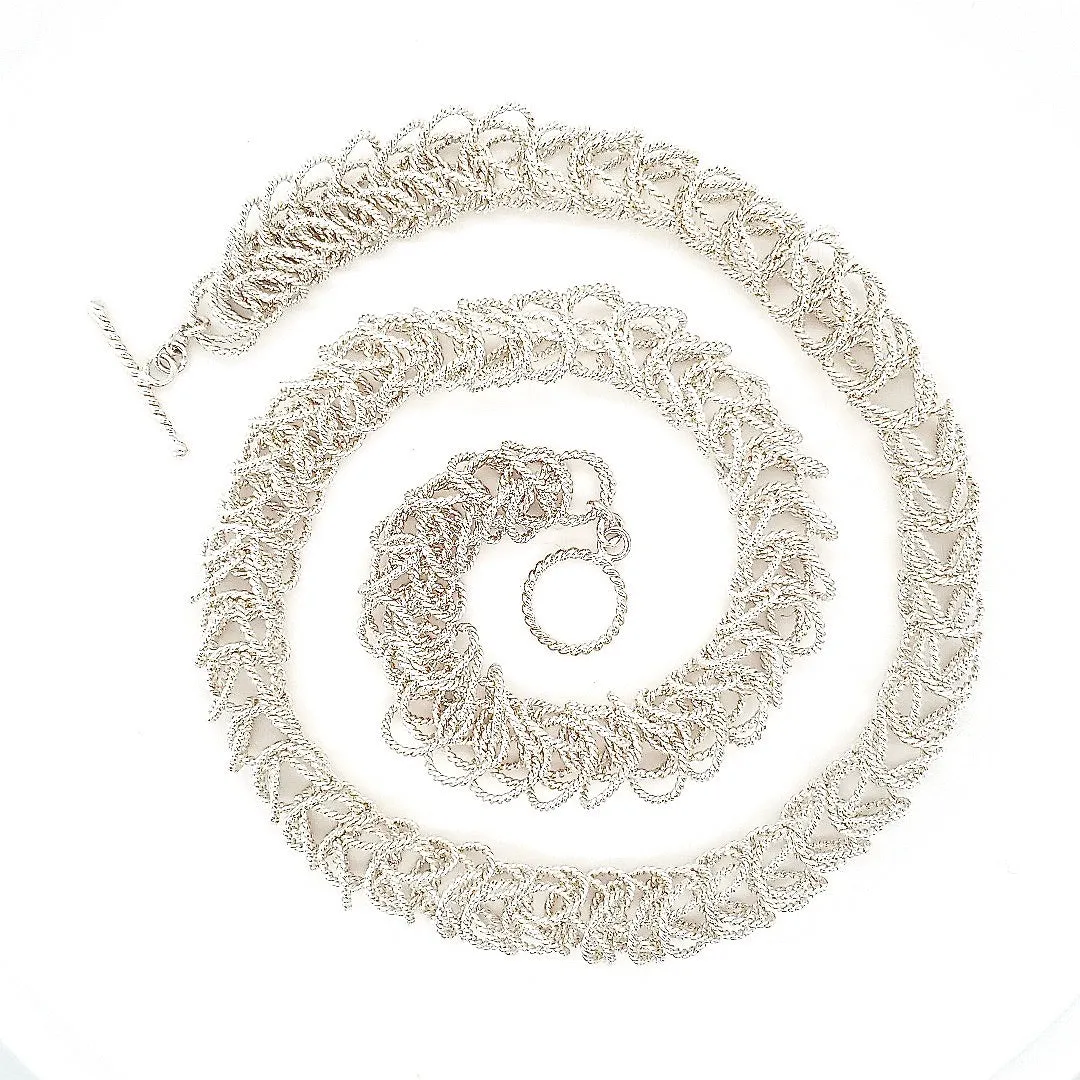 19" Handcrafted 925 Sterling Silver 9mm Bellezza Necklace with Toggle Clasp