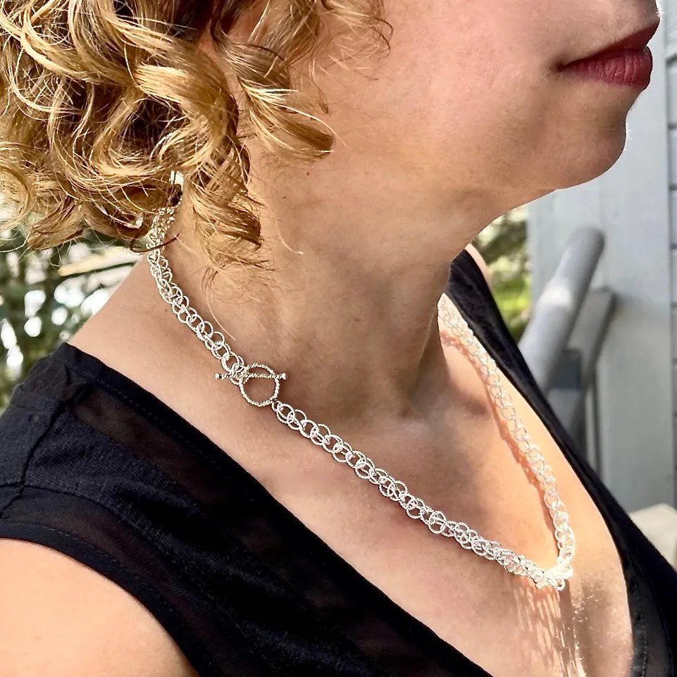 20.75" 925 Sterling Silver 7mm Spinner Necklace with Toggle Clasp