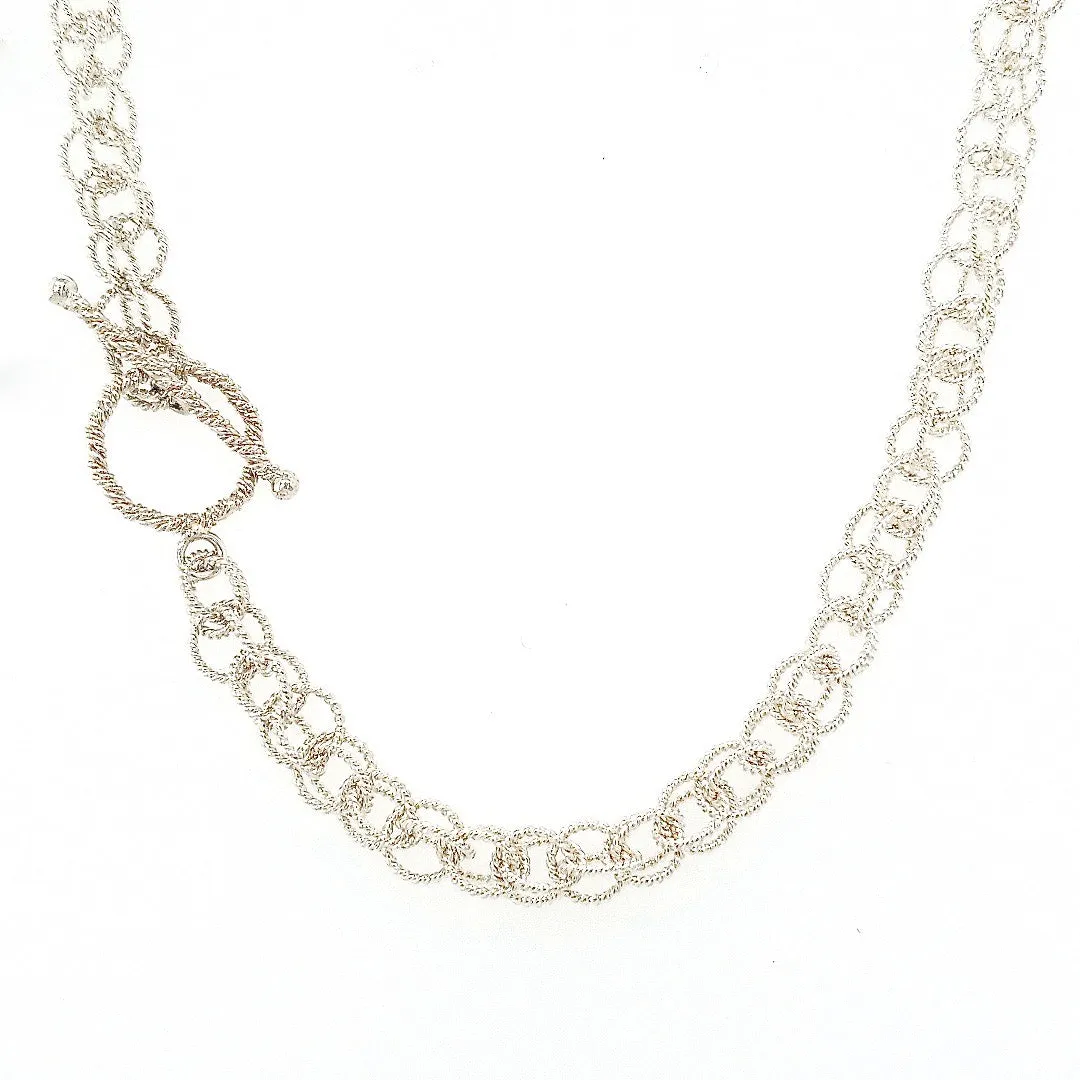 20.75" 925 Sterling Silver 7mm Spinner Necklace with Toggle Clasp