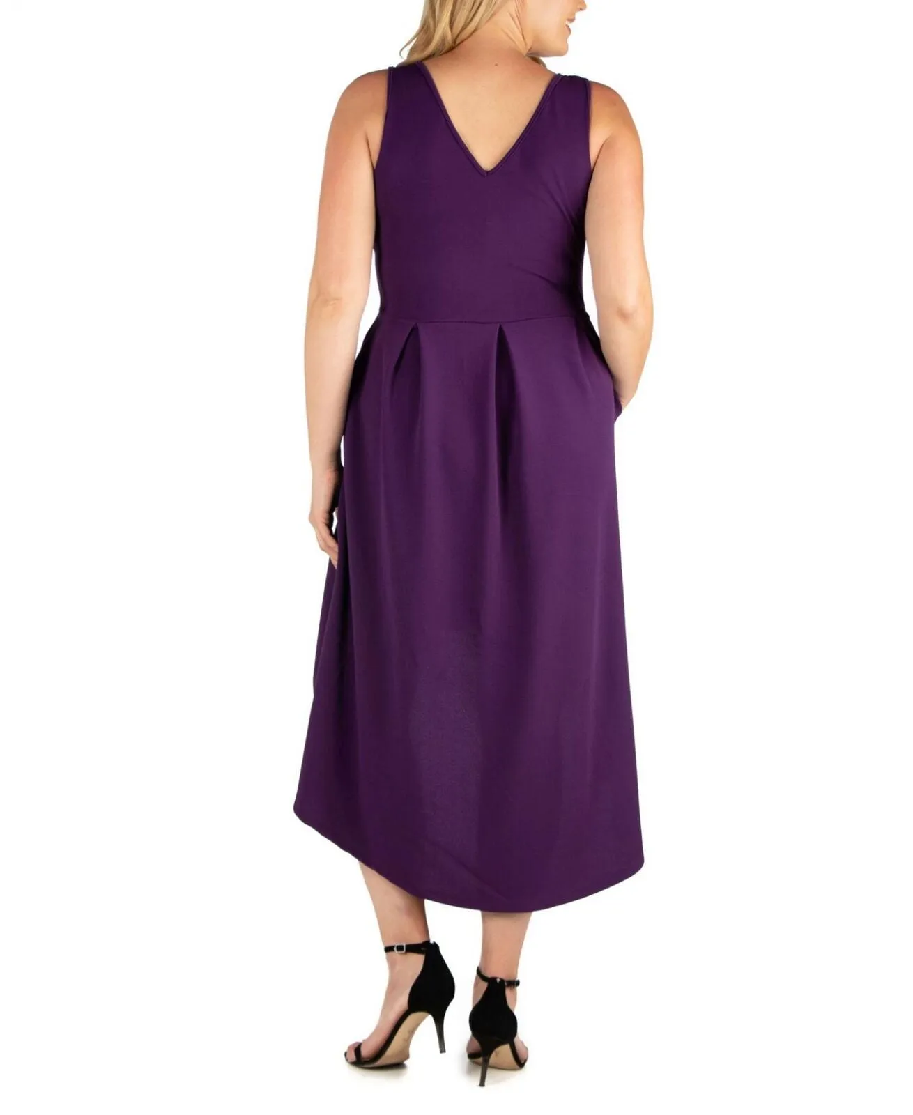 24seven Comfort Apparel Women's Plus Size High Low Party Dress P0206025