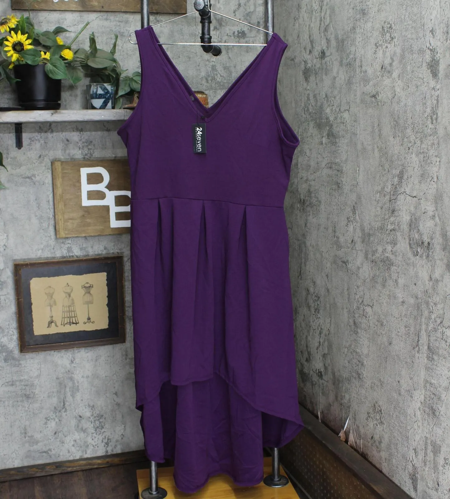 24seven Comfort Apparel Women's Plus Size High Low Party Dress P0206025