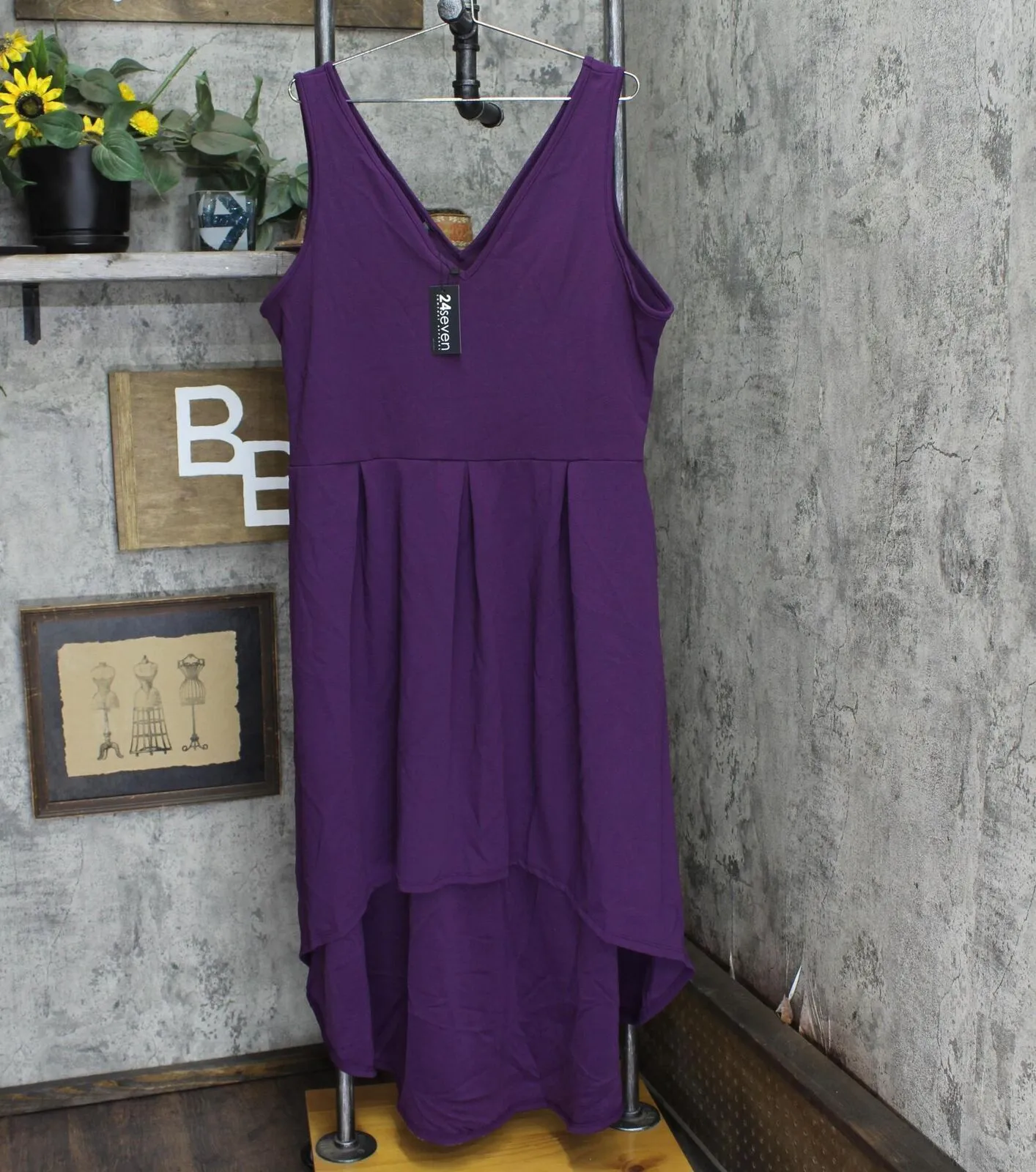 24seven Comfort Apparel Women's Plus Size High Low Party Dress P0206025