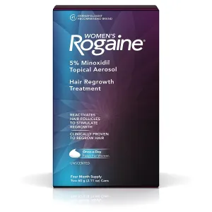 4 Month Supply Rogaine Women Once-A-Day Foam 5% Minoxidil Hair Loss
