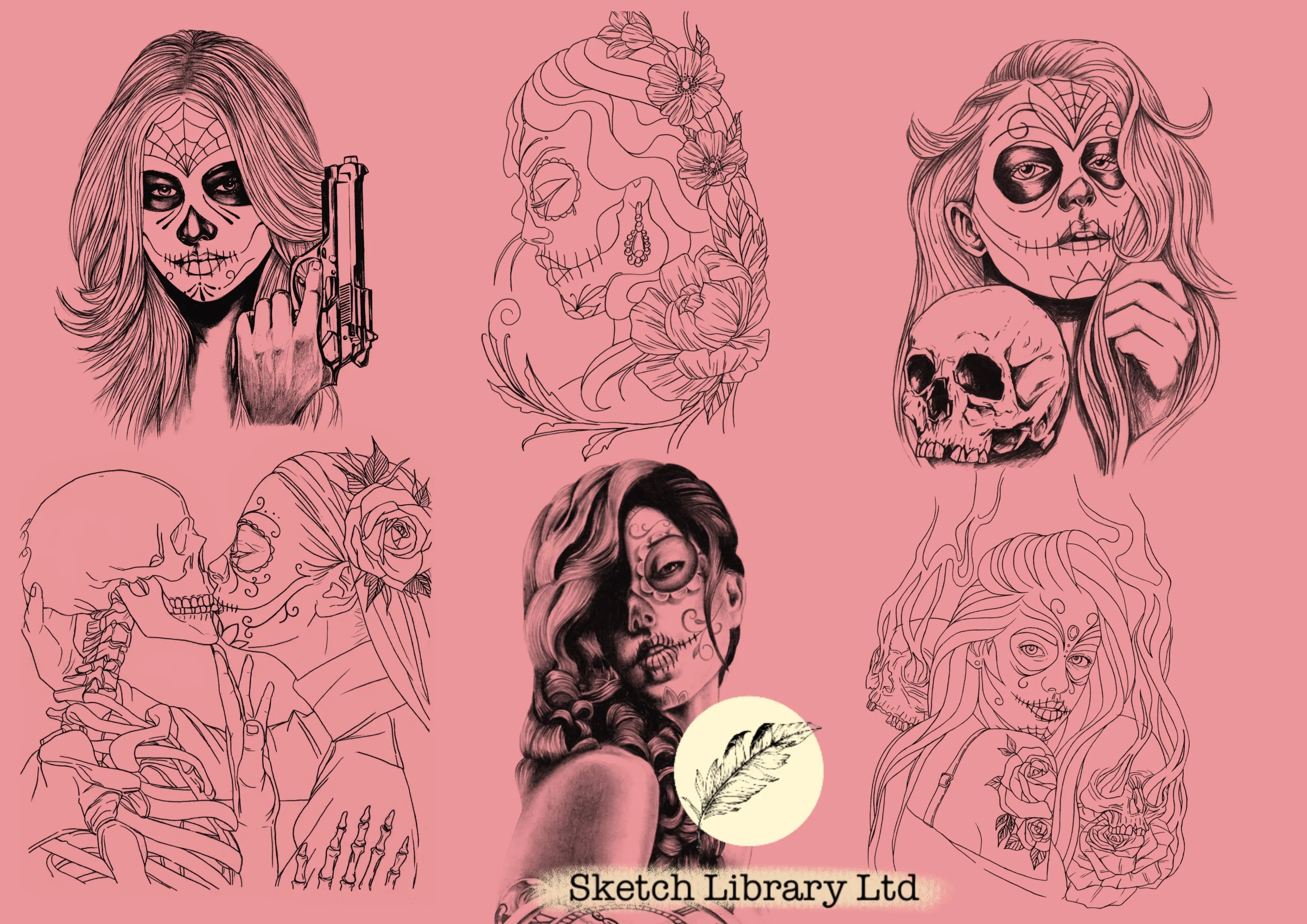 52 Girls Pack procreate brushes of Traditional Girl, Catrina, pinup