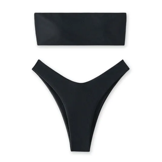 6037 - Women's Two Piece Bandeau Swimsuit
